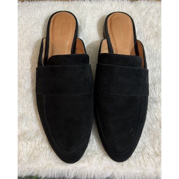Halogen Clog Slip on Loafers 9M Black Suede Mules Y2K Preppy Gilmore‎ Girls EUC - Picture 1 of 11